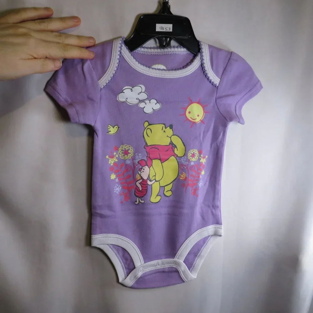 Baby Winnie the Pooh & Piglet Purple bodysuit 3-6mts Disney